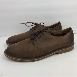 Men’s Nunn Bush Brown Leather Oxford Dress Shoe Size 12 Dual Comfort Memory Foam